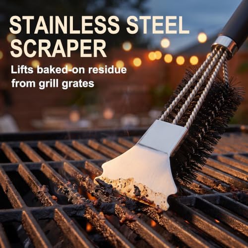 12 Inch Stainless Steel BBQ Grill Cleaning Brush - Image 2