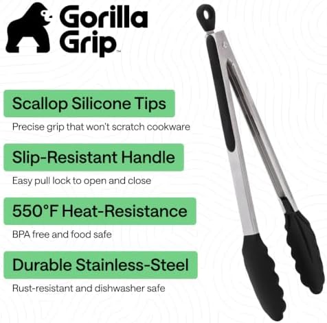 GORILLA GRIP Stainless Steel Kitchen Tongs - Image 2