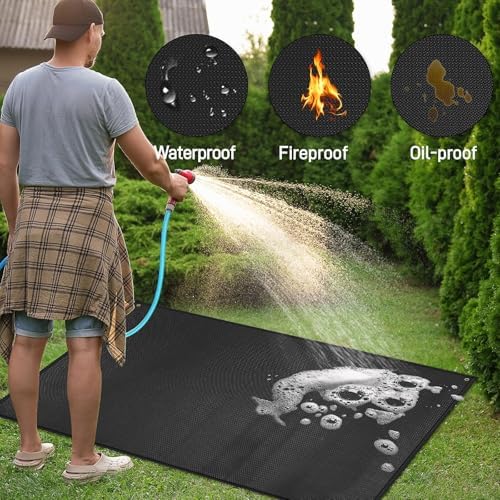 TOHONFOO Large Grill Mats for Outdoor Grill Deck Protector 90 x 48 x 0.02in - Image 4
