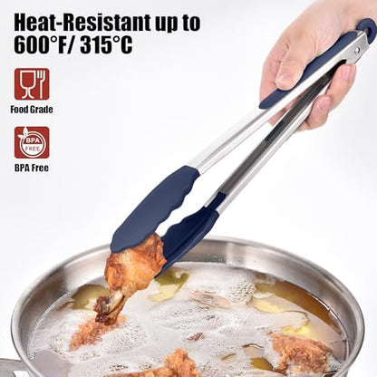 Doosu Kitchen Tongs with Silicone Tips - Image 3