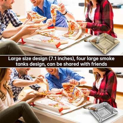 Cigar Ashtray 4 Slots Metal Large Cigarettes Ashtray - Image 3