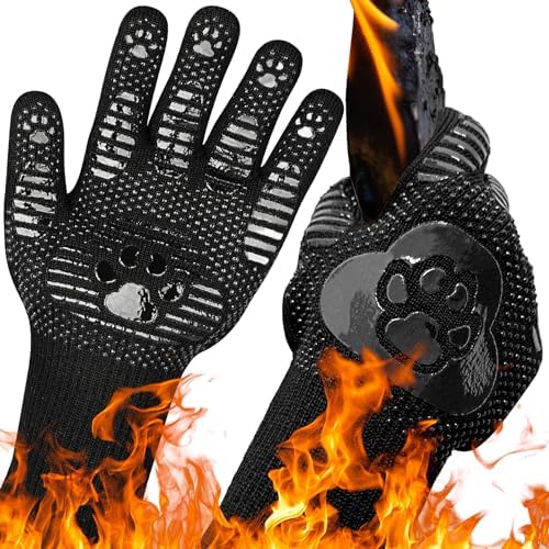 UBeesize Lengthen BBQ Gloves, 1472°F Heat Resistant Grill Glove, 14 inch by UBeesize