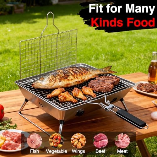 Grill Basket Set – Stainless Steel Folding BBQ Basket - Image 4