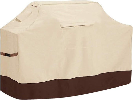 Vailge Grill Cover,55-inch Waterproof BBQ Cover,600D Heavy Duty Gas Grill Cover, UV & Dust & Rip & Fading Resistant,Suitable for Weber, Brinkmann, Char Broil Grills and More,Beige
