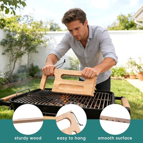 Wooden Grill Scraper, Brush Natural Hardwood BBQ Cleaner, Grill Grate Cleaner - Image 3