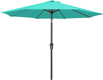JEAREY 10 ft Outdoor Patio Umbrella w/Tilt and Crank, Auqa Sky | 8 Sturdy Ribs by JEAREYOutdoorsCollection