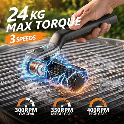 Electric Grill Brush | 24kg Max Torque, 200 Minutes Runtime, 3-Speed Angle - Image 2