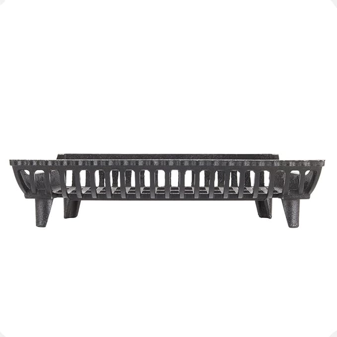 22 inch Fireplace Grate Heavy Duty, Cast Iron Fire Grate - 22" W x 12" D x 5.25" H (2" Clearance)