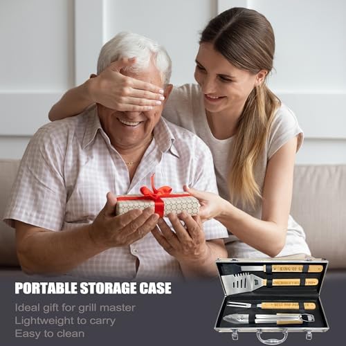 Pop Pop Gifts from Grandkids, Christmas Pop Pop Gifts Heavy Duty Wooden BBQ - Image 6