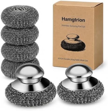 Steel Wool Scrubber, Stubborn Messes on Cookware, Oven & Kitchen Sinks by Hamgtrion