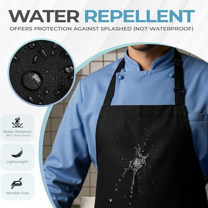 Utopia Kitchen Bib Aprons 4 Pack Adjustable - Image 3
