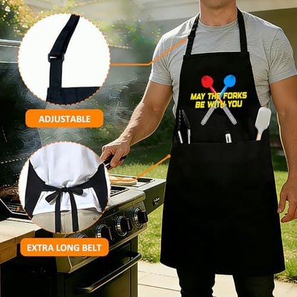 Funny Aprons For Men, Father's Fathers Day Kitchen Gifts For Dad Father Daddy - Image 2