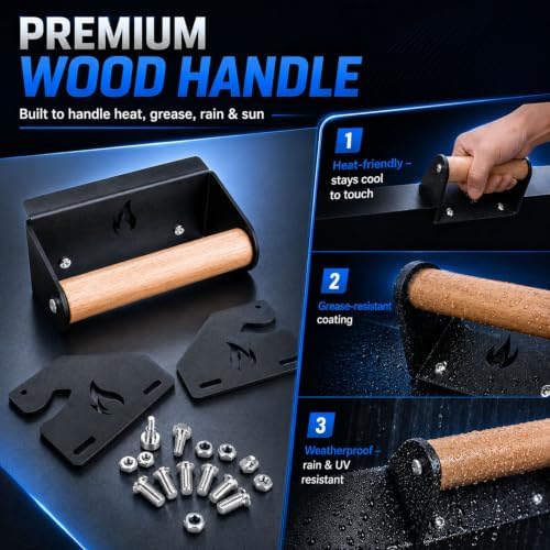 Handle & Hinge Kit for Blackstone Griddle 28" 36" 44", Wooden Handle - Image 3