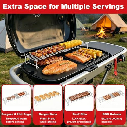 DELSbbq Universal Adjustable Grill Warming Rack - Image 3