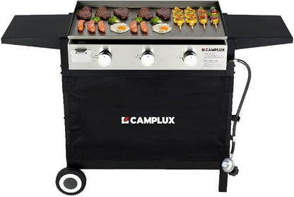 CAMPLUX Flat Top Griddle, Propane gas outdoor grill Griddle Cooking Station for Camping,BBQ,Tailgating or Picnicking, Stainless Steel, Silver, Black