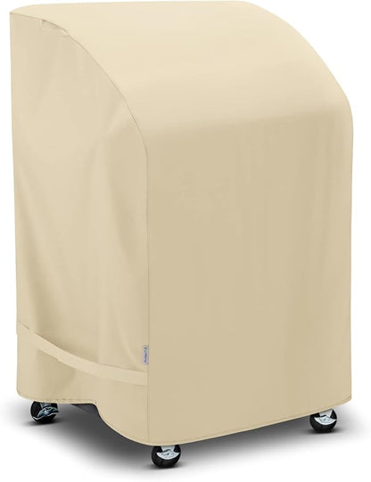 SunPatio 2 Burner Grill Cover 32 Inch, Outdoor Heavy Duty Waterproof Small Gas BBQ Cover, UV & Fade Resistant, Compatible for Weber CharBroil Nexgrill and More Grills with Collapsed Side Tables, Beige