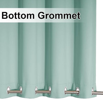 NICETOWN 2 Panels Aqua Blue Weighted Outdoor Curtains - Image 6