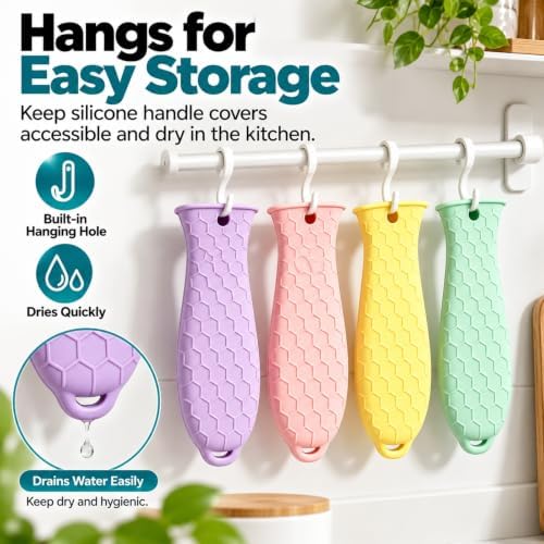 4 Pcs Cast Iron Handle Cover, Silicone Hot Handle Holder - Image 5