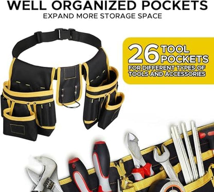 Tool Belt with 27 Pockets and 3 Magnetic Zones, Freely-Combinable Toolbelt - Image 5