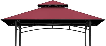 5x8Ft Grill Gazebo Replacement Top, Burgundy Canopy Top Cover Only | by COVBOARD