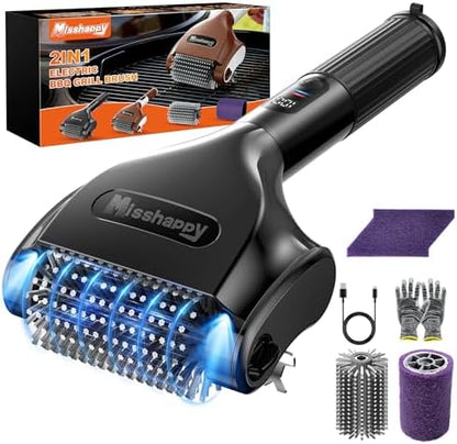 Misshappy Electric BBQ Grill Brush - 4000mAh Cordless BBQ Grill Cleaner 2 Speed by Unknown