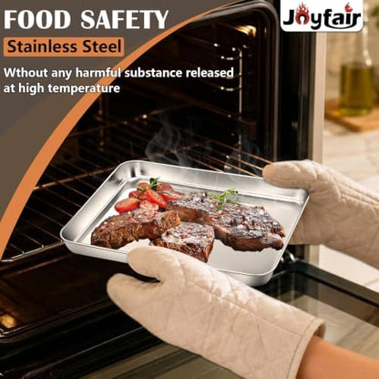 10.4" Baking Sheet Pan, Joyfair Stainless Steel Toaster Oven Trays - Image 4