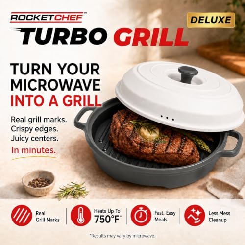 Turbo Grill Deluxe Microwave Grill Pan, Vented Lid - Image 2