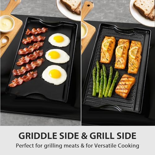 Utheer Nonstick Reversible Cast Iron Griddle 16.5" x 10.5" - Image 3