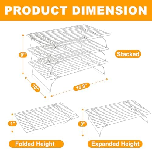3 Tier Stackable Cooling Rack for Batch Cooling, 15.8"x 10" - Image 4