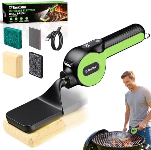 TaskStar Bristle-Free Electric Grill Brush Fire-Resistant BBQ Grill Cleaner by TaskStar