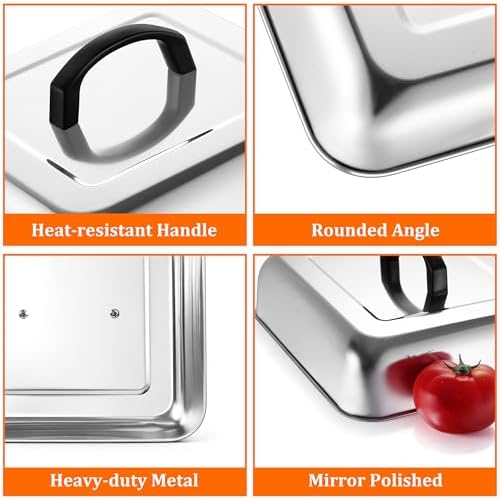 HaSteeL 10-Inch Square Melting Domes, Griddle Basting Cover - Image 3