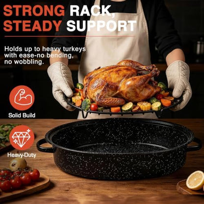Nonstick Roasting Rack for Turkey Roasting Pan, 12.4"x 8.5"x 1.2" - Image 3