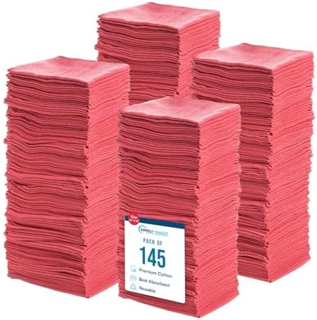 Simpli-Magic Cotton Shop Towels, Commercial Grade, 145 Pack, Size: 14" x 12" by Simpli-Magic