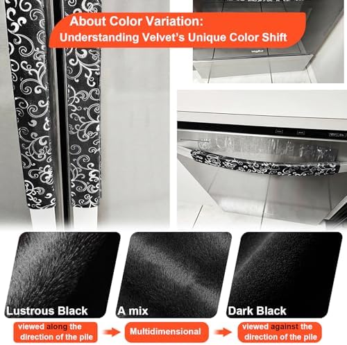 Volecy Refrigerator Door Handle Covers, Velvet Non-Slip Adjustable Handle - Image 2