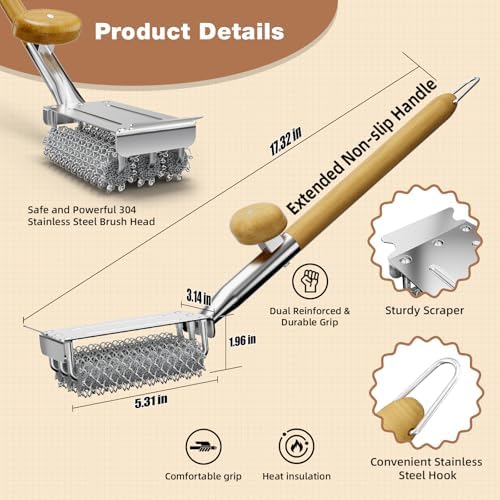 HOUSE AGAIN Grill Brush and Scraper Bristle Free - Image 4