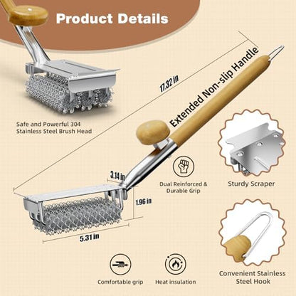 HOUSE AGAIN Grill Brush and Scraper Bristle Free - Image 4