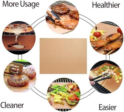 Set of 6 Copper Grill Mats for Outdoor BBQ Grill - Image 5