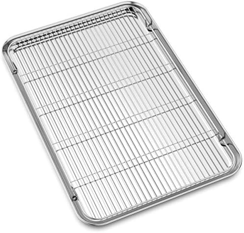 Large Set Baking Sheet and Cooling Rack Set, Bastwe 24L x 16W x 1H inch by BASTWE