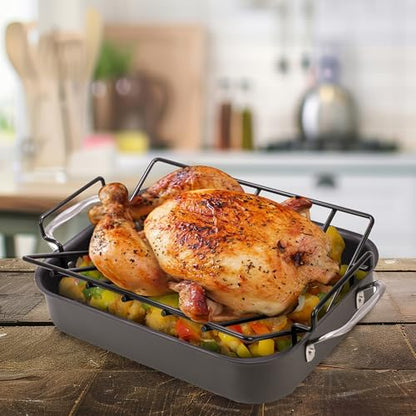 HIC Kitchen Roasting Pro V-Shaped Baking Rack, Nonstick-Coated Steel, - Image 4