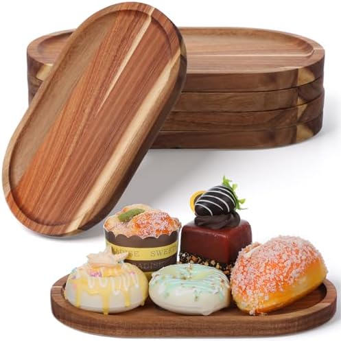 6 Pcs Wood Serving Board Bulk, 10 Inch Long Wooden Charcuterie Boards Oval by Unknown