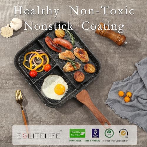 ESLITE LIFE Nonstick Divided Grill Pan - Image 3