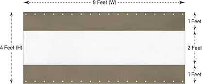 Covers & all Outdoor Clear Panel Curtain, 12 oz Vinyl Outdor Curtains for Patio, Waterproof & Weather Resistant Tarp with Brass Grommets for Pergola, Porch, Gazebos, Balcony (4' H x 9' W feet, Beige)