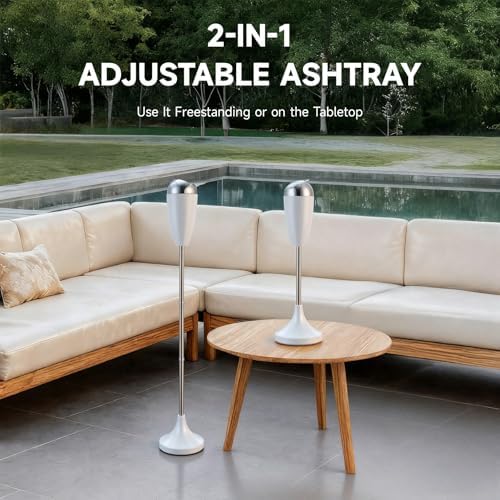 CO-Z Adjustable Floor Standing Ash Tray, Smokeless Outdoor Ashtray - Image 3