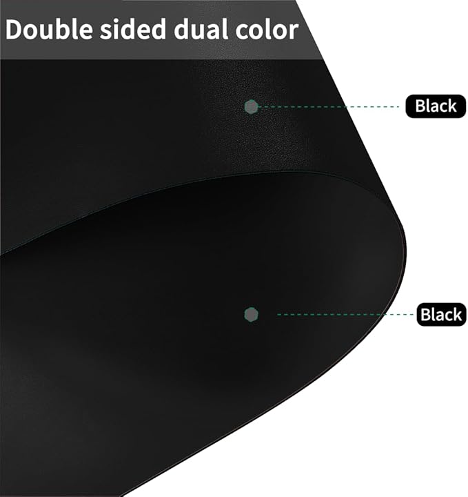 Desk Protector Mat - 24x66 Inch Waterproof Easy to Clean Can Conceal Flaws Protector The Table Top from Scratches Used for Coffee Table (Black+Black 24x66)