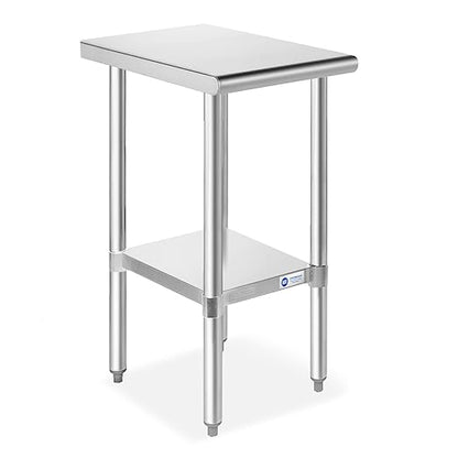 GRIDMANN Stainless Steel Work Table 12 x 24 Inches, NSF Commercial Kitchen Prep Table with Under Shelf for Restaurant and Home