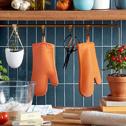 KITCHENAID Ribbed Soft Silicone Oven Mitt 2-Pack Set - Image 2