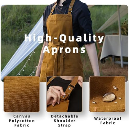 Chef Men Canvas Waterproof Apron Pocket 4251GB - Image 3