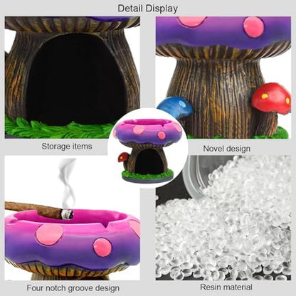 Colonial Tin Works Cute Mushroom House Ashtrays - Image 2