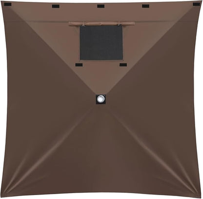 MASTERCANOPY Wind Screen Side Panel with Window for 10x10 Escape Screen Shelter Canopy Tent - Weatherproof, UV Resistant Sun Shade Attachment Accessory (Coffee Brown, 1 Pack)