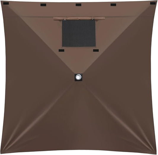 MASTERCANOPY Wind Screen Side Panel with Window for 10x10 Escape Screen Shelter Canopy Tent - Weatherproof, UV Resistant Sun Shade Attachment Accessory (Coffee Brown, 1 Pack)